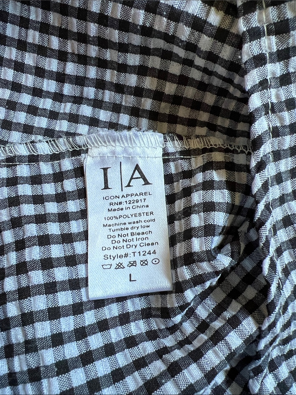 Black and White Check Shirt - Picture 6 of 7